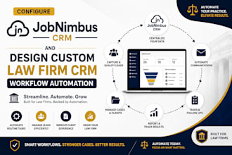 configure jobnimbus CRM, design custom law firm crm lawmatic workflow automation