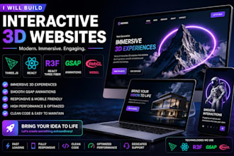 build interactive 3d website or product with threejs  react  r3f gsap and webgl