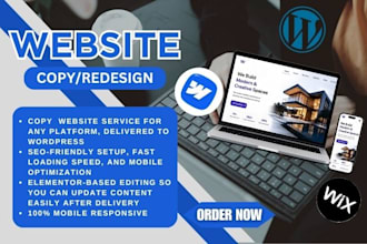 copy clone duplicate webflow, wix website to wordpress
