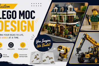 design 3d lego moc sets, minifigures, technic models, toys and instructions