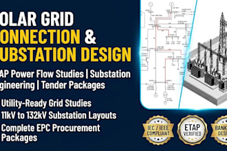 do solar grid connection study substation design and tender package