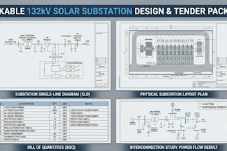 do solar grid connection study substation design and tender package
