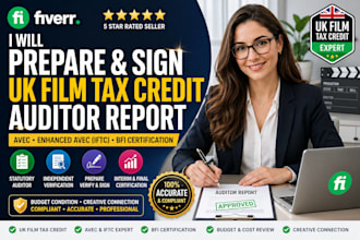 prepare and sign UK film tax credit auditor report