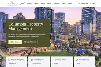 design wix property management website rental listing real estate website