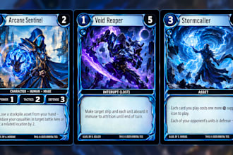 create custom trading cards, tcg cards and card game artwork