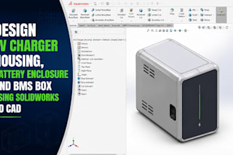 design ev charger housing, battery enclosure and bms box using solidworks 3d cad