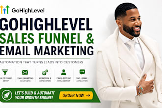 setup gohighlevel sales funnel ghl email marketing high level automation expert