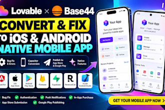 fix lovable ai website base44 ios android mobile  native app base44 app publish