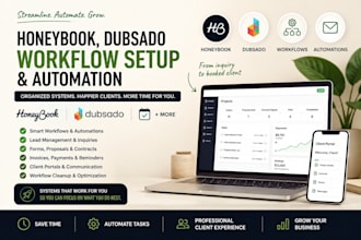 setup honeybook CRM honeybook automation dubsado workflow for creatives