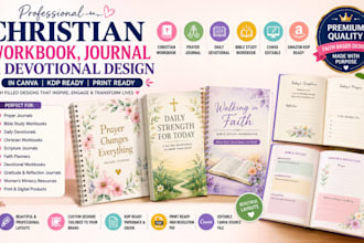 design christian workbook canva ebook kdp prayer journal design daily devotional