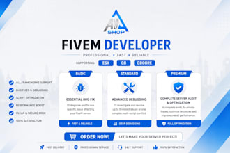 develop, debug, fix and optimize your fivem server
