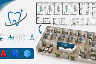 design modern dental practice layouts, reception areas and cad floor plans