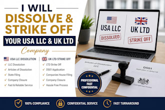 dissolve and strike off your USA llc and UK ltd company
