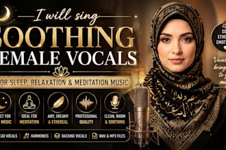 sing soothing female vocals for sleep, relaxation and meditation music