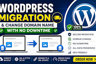 wordpress migration and change domain name with no downtime