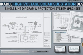 design high voltage solar substation single line diagram and protection system