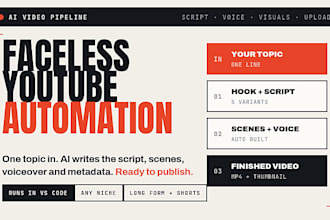 build a fast claude code faceless youtube channel automation