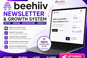 setup beehiiv newsletter, landing page, automation and website