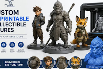 create custom 3d printable collectible figures and stl models