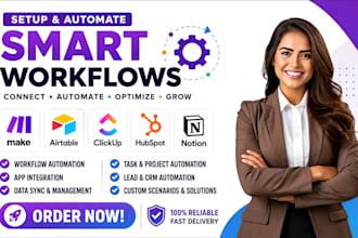 setup make com airtable workflow clickup hubspot notion automation zapier expert