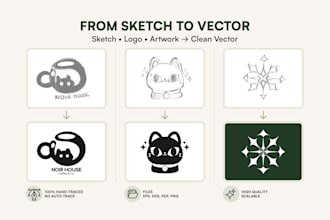vectorize your sketch, logo or image into a clean vector