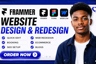 design and redesign framer website figma to framer webflow landing page expert