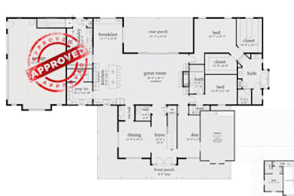 draw architectural plans and city permit drawings 2d floor plans, garage, deck