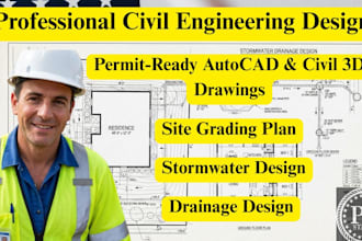 design site grading plan using autocad, site plan, drainage plan, erosion plan