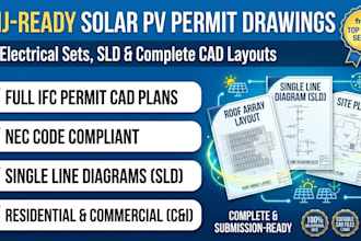 create solar pv layout and ifc electrical permit drawings