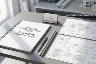 prepare complete solar pv layout and ifc electrical permit drawings