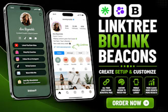 set up linktree beacons and bio link landing page for social media