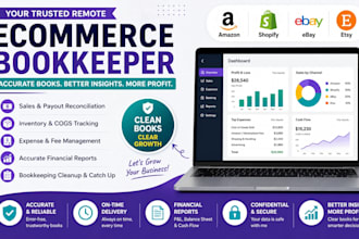be your remote ecommerce bookkeeper for amazon, shopify, ebay, and etsy sellers