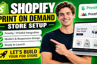 set up shopify pod store with printify printful pod store and design