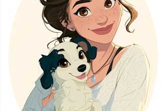 portrait in disney cartoon illustration