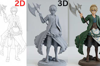 convert 2d to 3d model image to 3d printable stl 3d toy for 3d printing