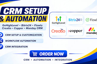 setup gohighlevel automation bitrix24 crm flowlu copper crm creatio monday crm