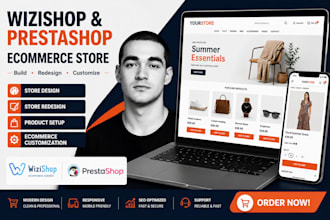 build and design wizishop or prestashop ecommerce website