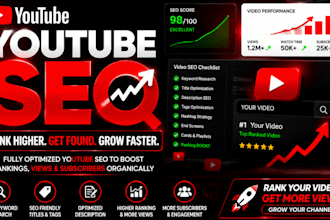 youtube video seo to optimize, rank your ytube videos and channel to gain views