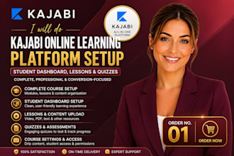 do kajabi online learning plartform student dashboard lessons quizzees course