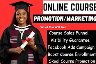 do online course promotion, skool community, student enrollment