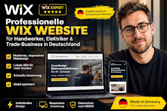 design wix website for handwerker, electricians, trade business in germany, gdpr