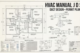 do hvac manual j d s calculations, duct design and permit drawings