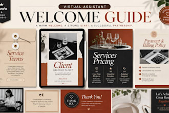design client welcome packet onboarding guide welcome kit canva editable