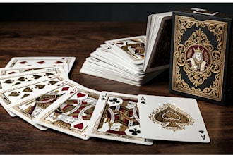 design custom playing cards, card game deck, tarot cards, poker cards and box