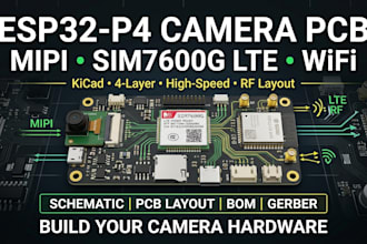 design esp32 p4 camera pcb with sim7600g lte, mipi, wifi and kicad layout