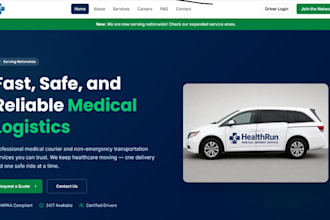 design wix medical courier website nemt delivery healthcare logistics website