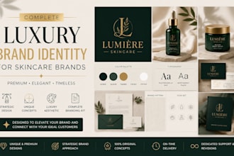 design complete luxury brand identity for skincare brands