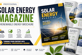 design professional solar energy magazine and renewable energy brochure