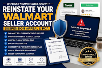 reinstate your walmart seller account with suspension appeal and poa