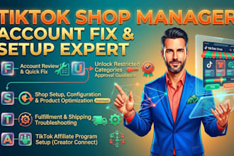 manage tik tok shop manager account, fix category approval and setup affiliate